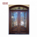 elegante porta de entrada arqueada porta de entrada de madeira